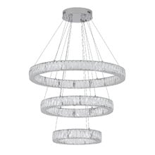 Wesar Iron & Crystal LED 3 Light Pendant